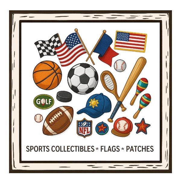 Sports Memorabilia, Flags, Equipment collectibles and memorabilia