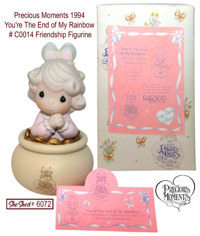 Precious Moments 1994 You're The End of My Rainbow C0014 Friendship Figure w box
