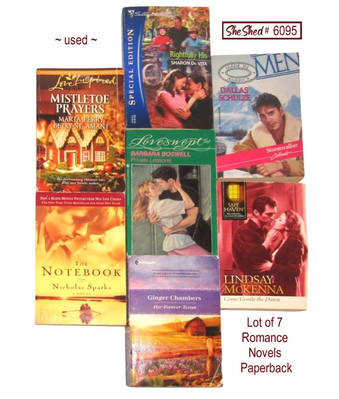 Lot of 7 Romance Paperback Novels Nicholas Sparks Harlequin Love Storie