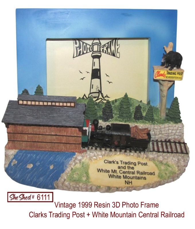 Vintage 1999 Clarks Trading Post White Mountain Railroad 3D Resin Photo Frame