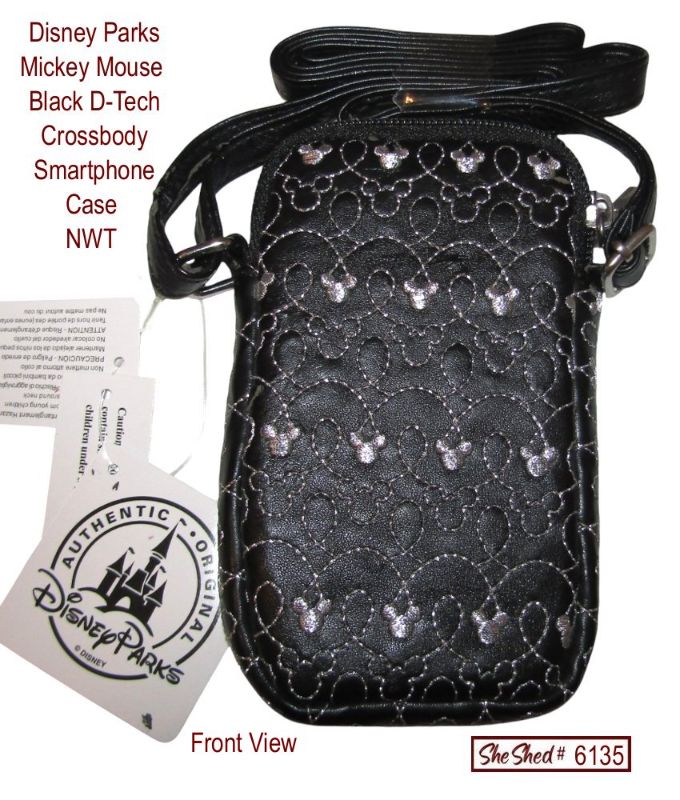 Disney Parks Mickey Mouse D-Tech Black Smartphone Crossbody Case NWT