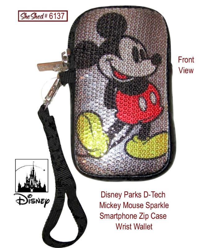 Disney Parks D-Tech Mickey Mouse Sparkle Smartphone Case Wristlet NWT