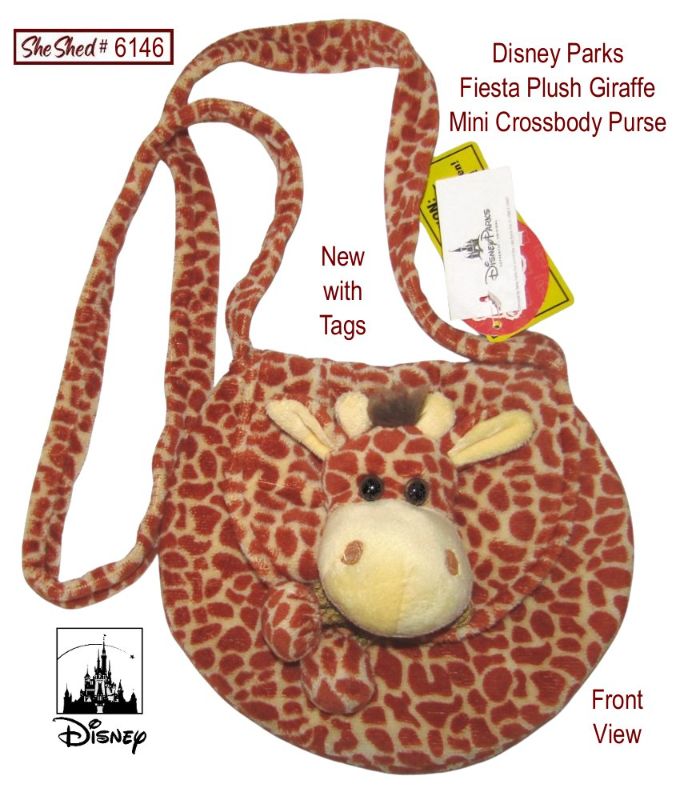 Disney Parks Fiesta Giraffe Plush 6.5" Mini Crossbody Purse Bag NWT