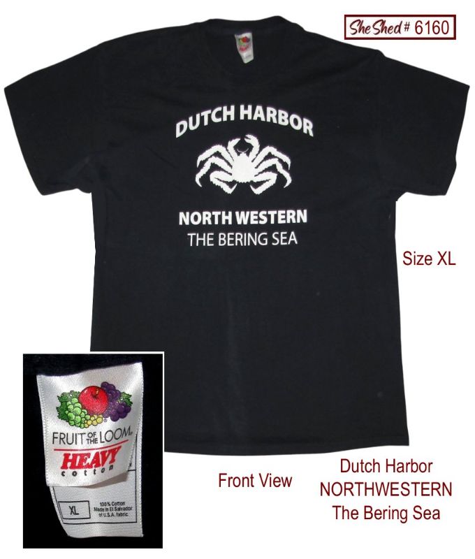 Dutch Harbor Northwestern Bering Sea Crab Fishing T-Shirt Men's XL Black