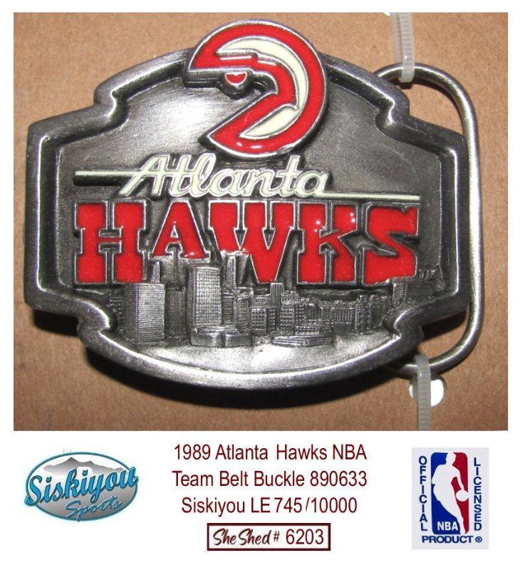 1989 Atlanta Hawks NBA Team Belt Buckle 890633 Siskiyou LE 745/10000