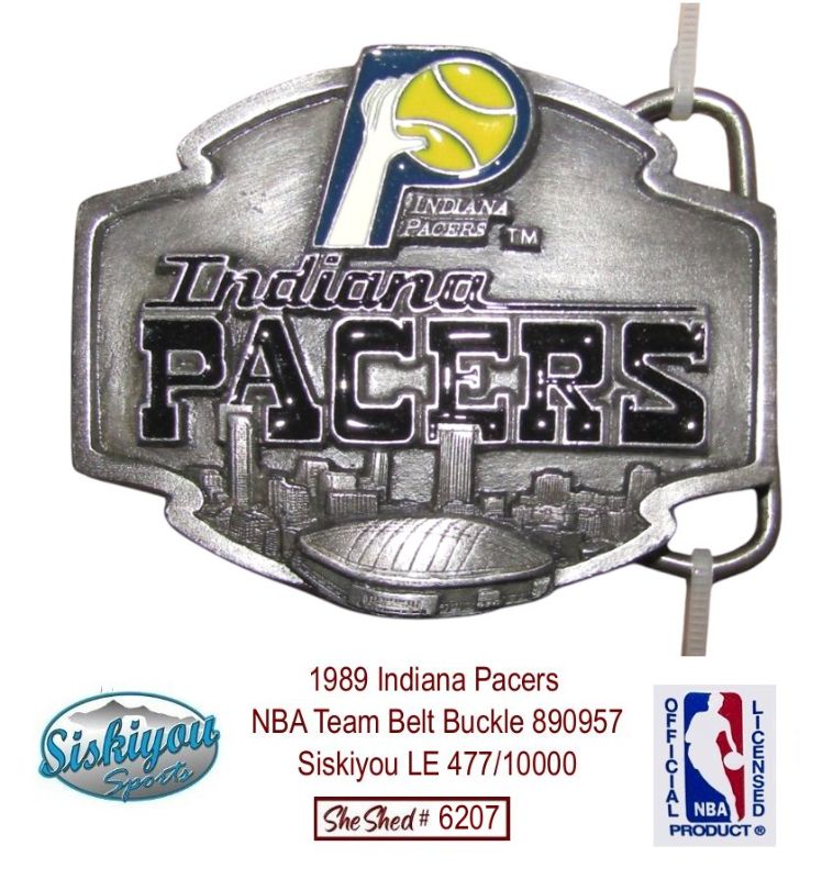 1989 Indiana Pacers NBA Team Belt Buckle 890957 Siskiyou LE 477/10000