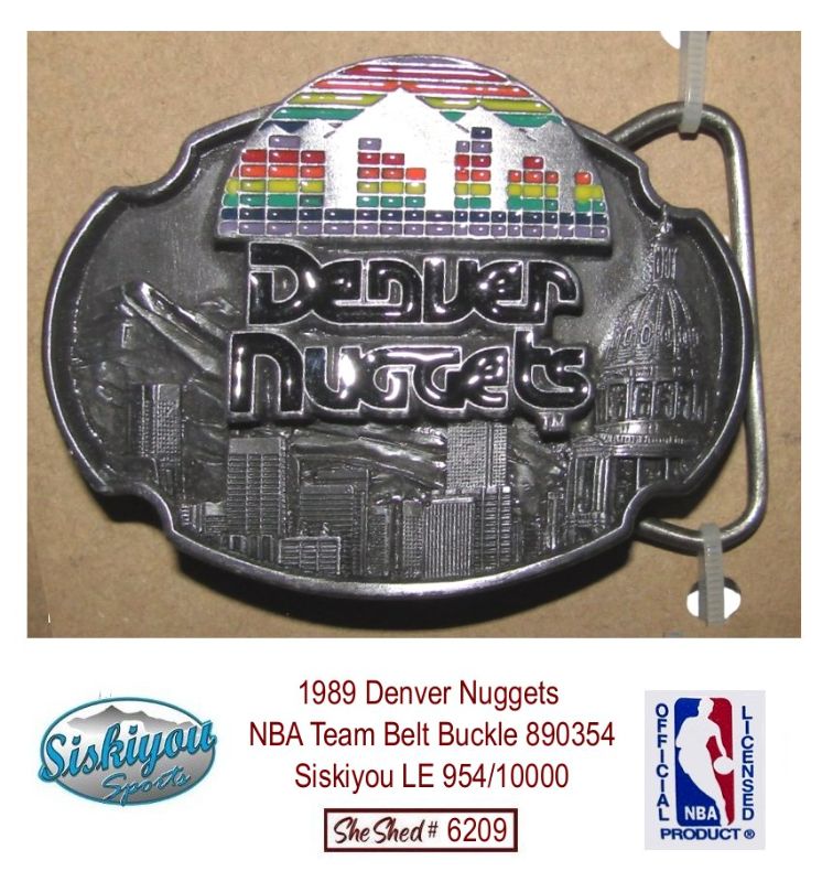 1989 Denver Nuggets NBA Team Belt Buckle 890354 Siskiyou LE 954/10000