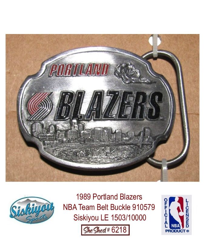 1989 Portland Blazers NBA Team Belt Buckle 910579 Siskiyou LE 1503/10000