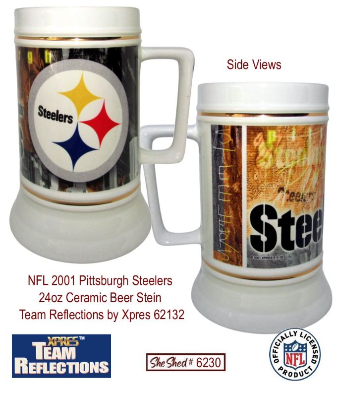 NFL 2001 Pittsburgh Steelers 24oz Beer Stein Team Reflections by Xpres 62132