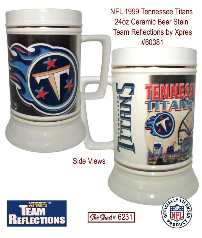 NFL 1999 Tennessee Titans 24oz Beer Stein Team Reflections by Xpres 60381